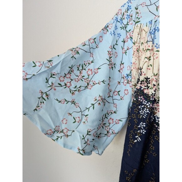 Wrap High Low Dress Short Sleeve Floral Print Dress Size M 176 - Picture 5 of 7
